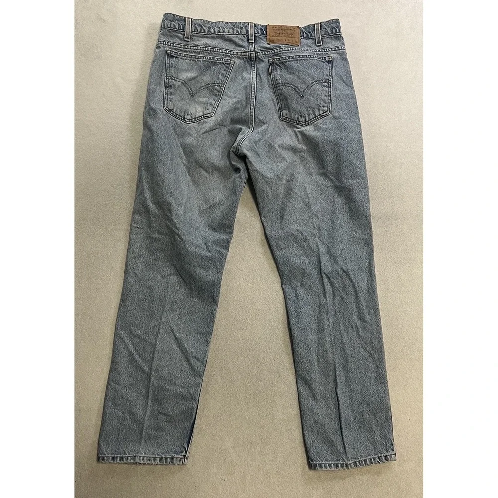 Vintage Levis 505 Jeans Men's 36x30 (Fits 35x29) Blue Orange Tab Light Wash 1995